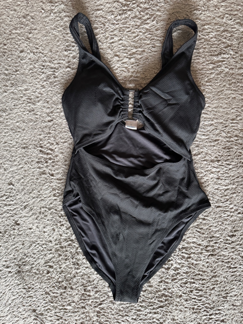 Old Navy Black One-Piece Swimwear with Subtle Texture